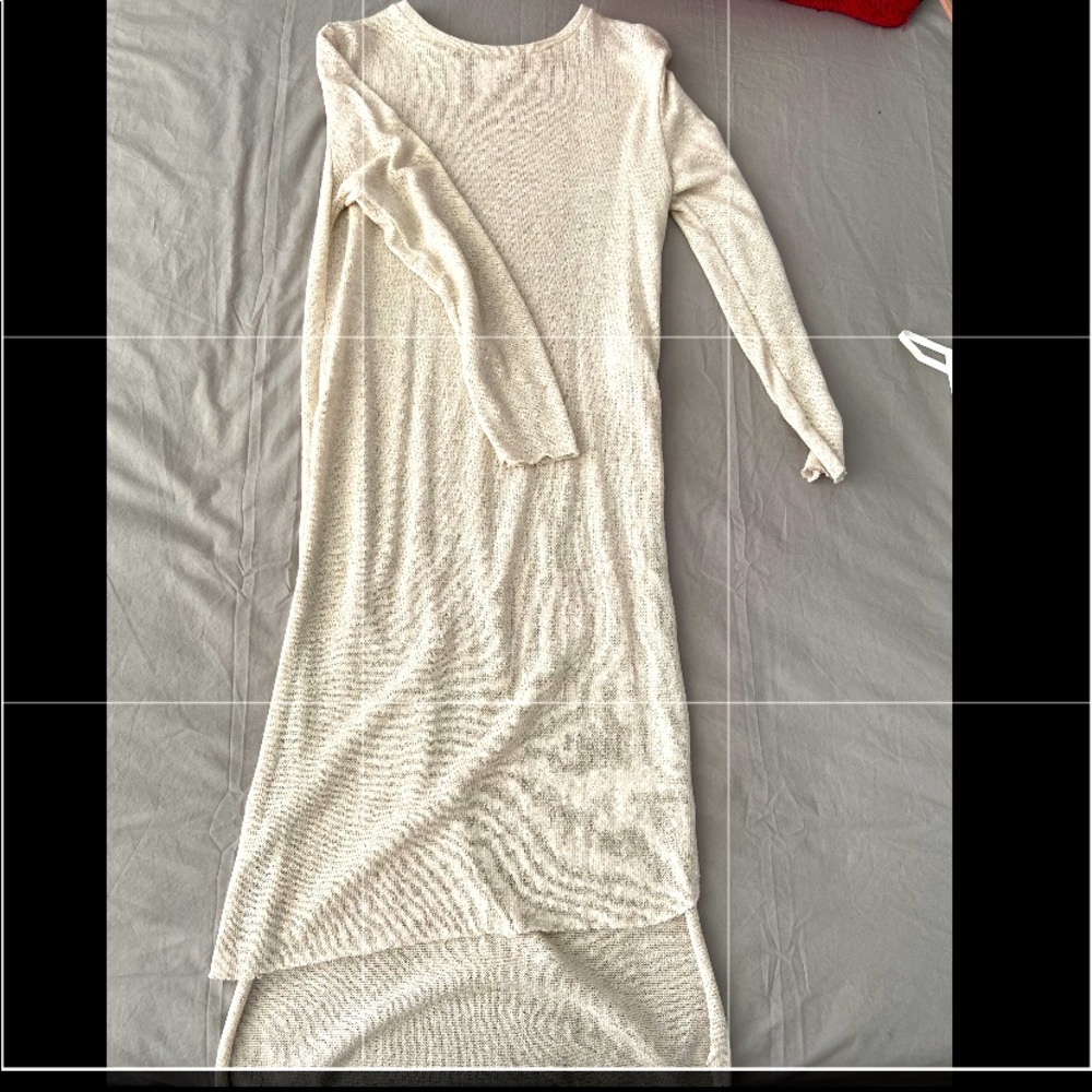 Small Beige Zara Long Sleeve Cover up- slitted